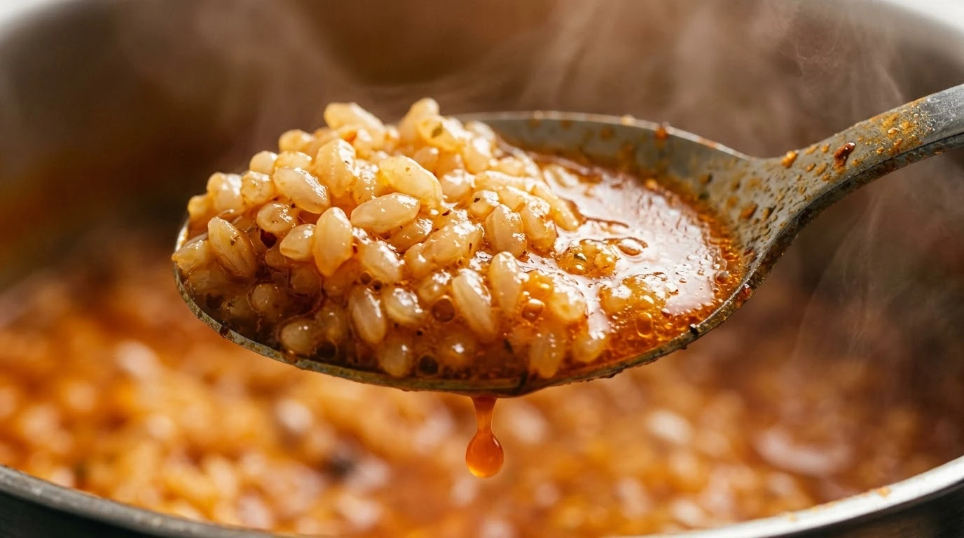 Caldero del Mar Menor: La Alquimia Marinera del Arroz de Calasparra - Fase 5: Cocción Magistral del Arroz Bomba de Calasparra