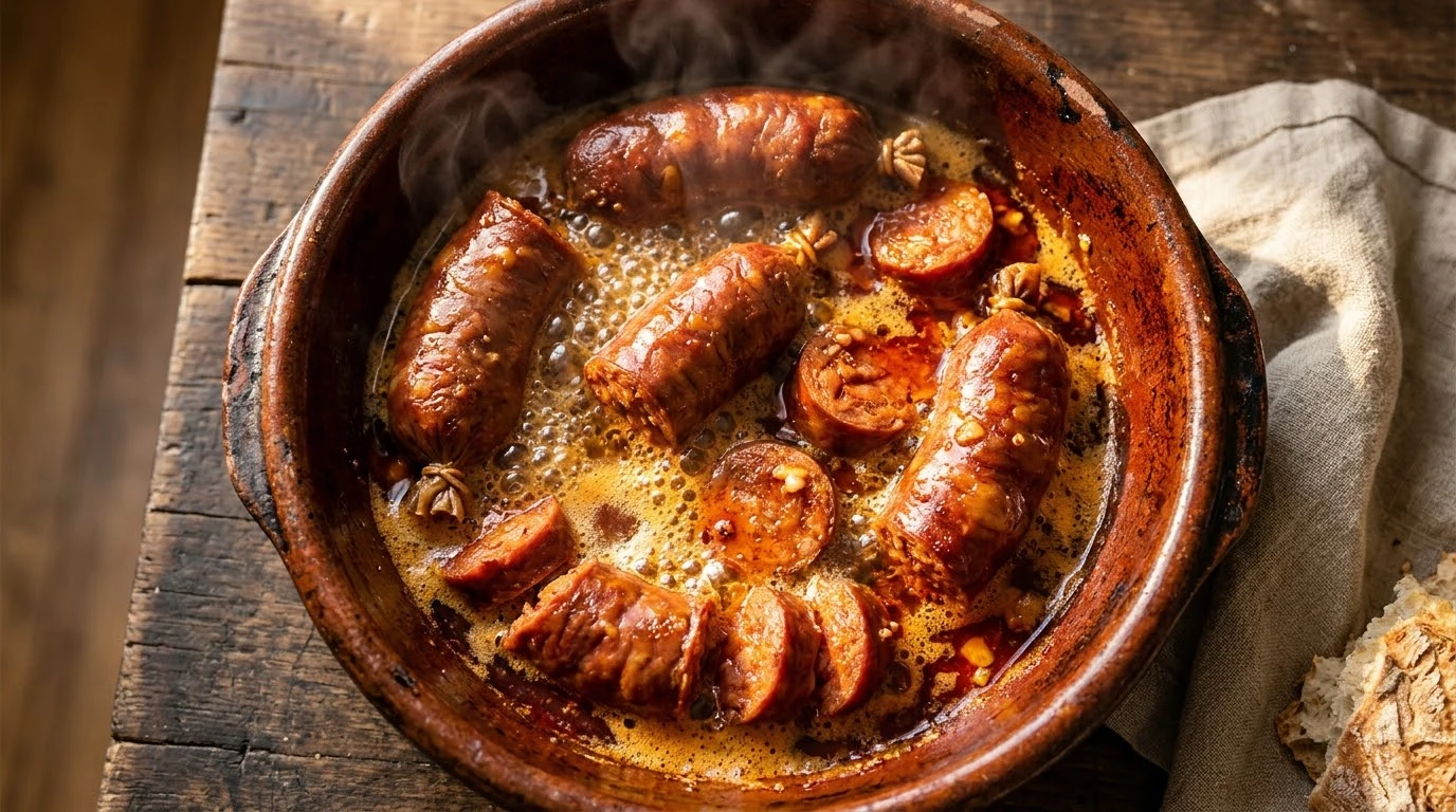Chorizos a la Sidra al Estilo Tradicional del Llagar Asturiano