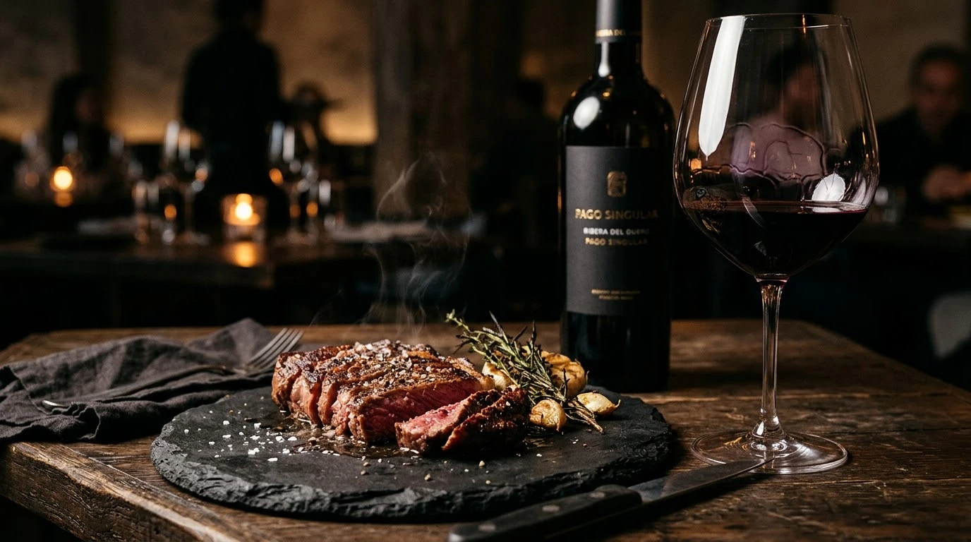 Chuletón de Buey Madurado 60 Días a la Brasa Viva de Sarmientos de Viña Vieja: Geología, Fuego Telúrico y el Vínculo Molecular con Ribera del Duero - Fase 5: Estabilización de Jugos y Reposo Isomérico
