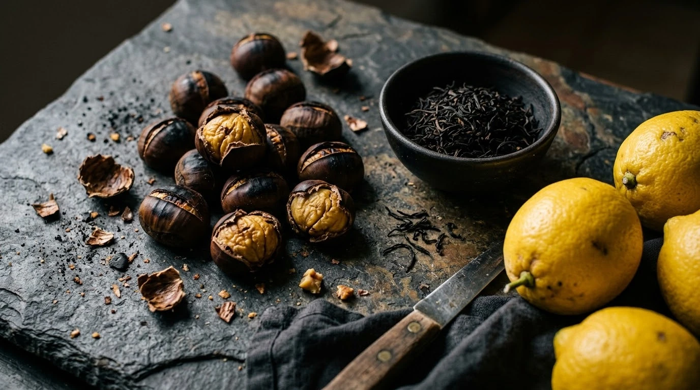 Receta de Anguila Ahumada sobre Crema de Castañas Asadas, Piel de Limón Confitada y Emulsión de Té Lapsang Souchong - Fase 2: Confección de la crema aterciopelada de castañas