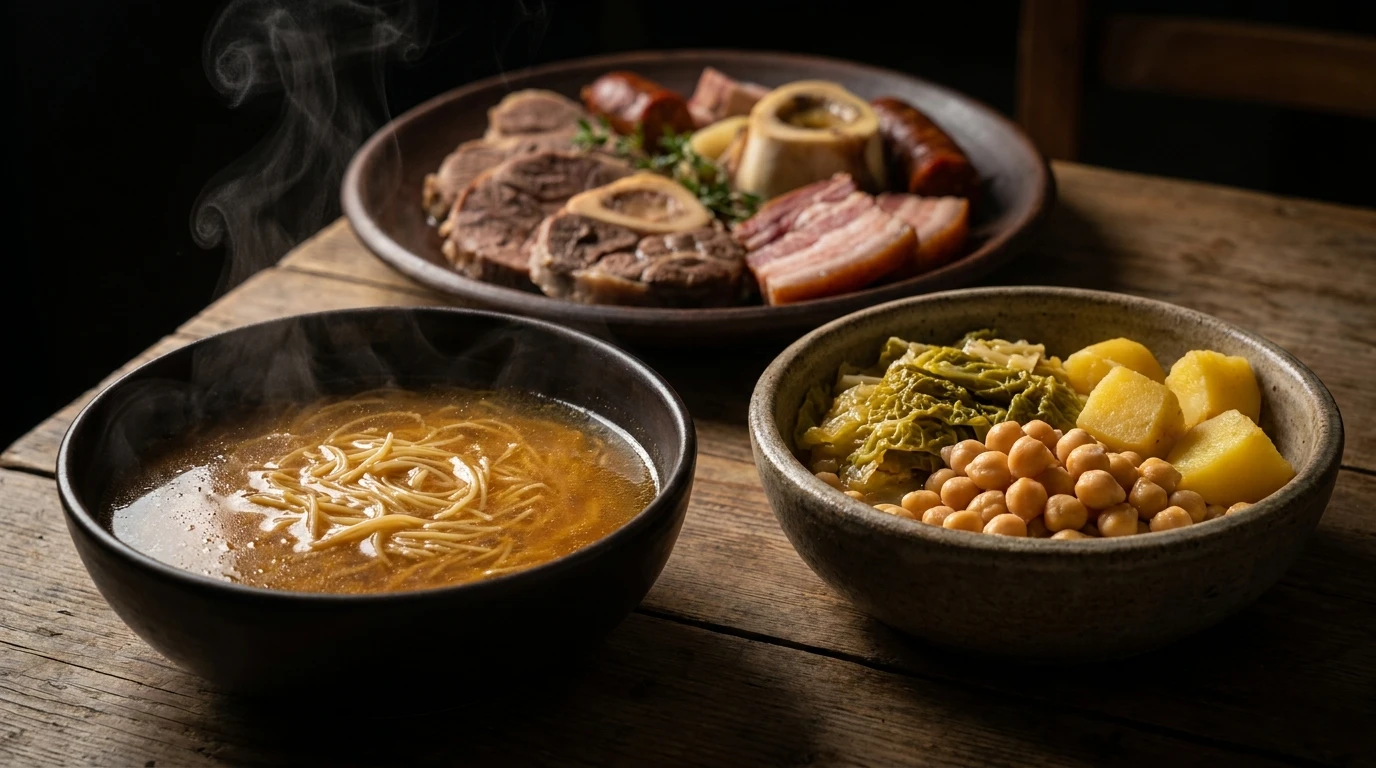 Receta de Cocido Madrileño Tradicional en Tres Vuelcos