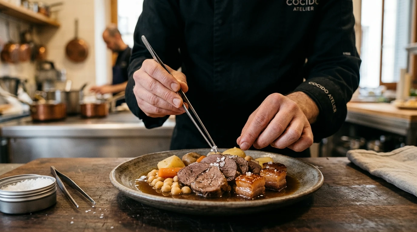 Receta de Cocido Madrileño Tradicional en Tres Vuelcos - Reposo y Armonización