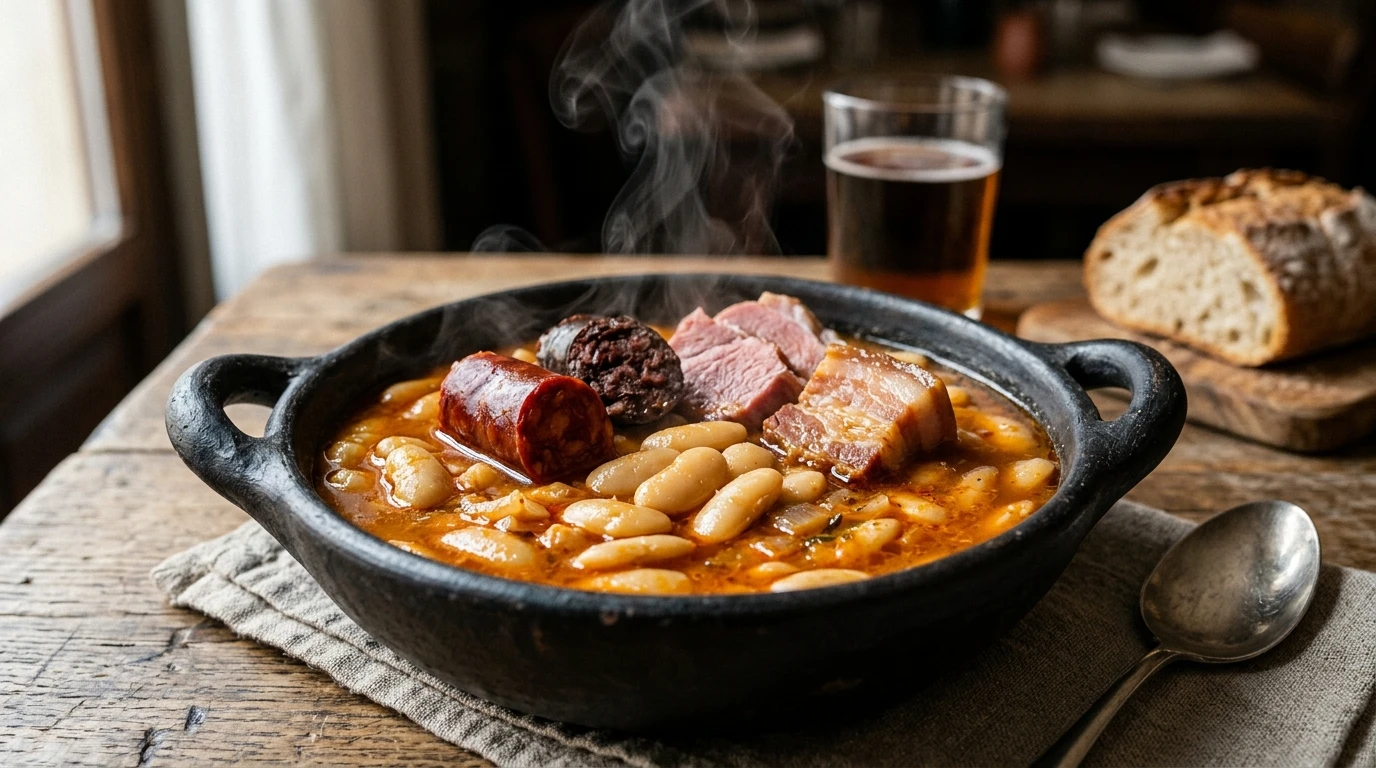 Presentación de Autor en Recipiente Noble: Fabada Asturiana Canónica Emulsionada