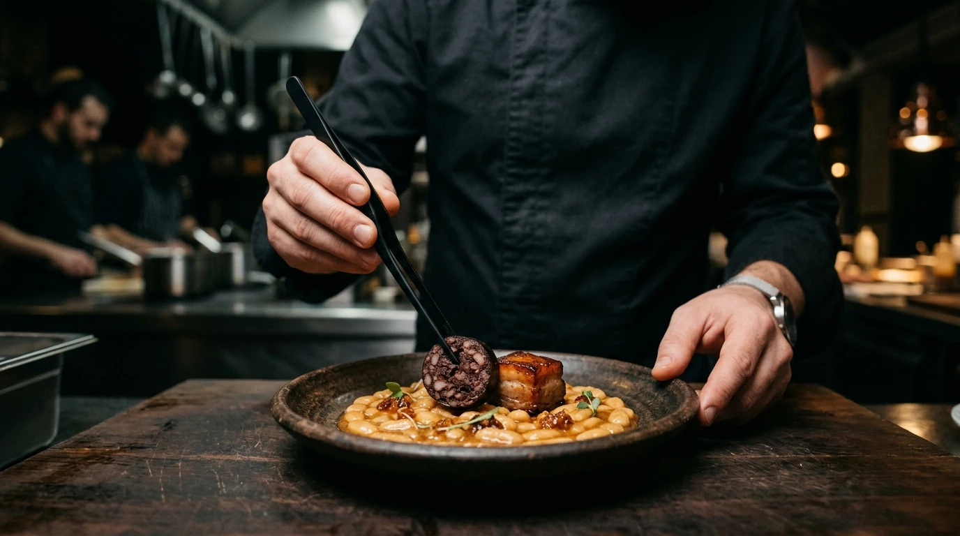 Receta de Fabada Asturiana Tradicional de Alta Cocina - Reposo y Armonización