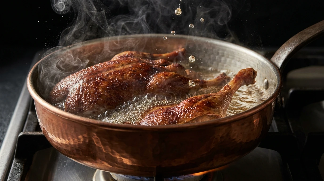 Receta de Arroz de Pato Tradicional al Horno con Embutidos Ibéricos y Reducción Noble - Sellado Maillard de Carcasas y Rendimiento Lipídico