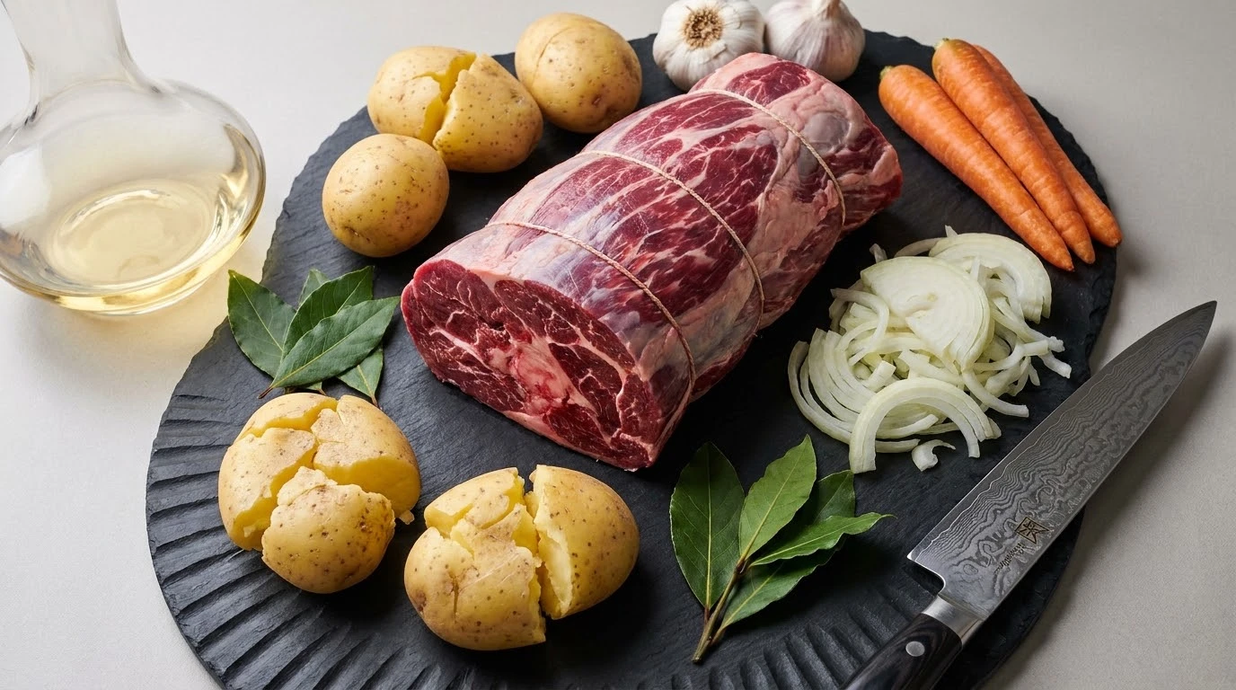 Receta de Carne Asada a la Gallega: La Alquimia del Fuego Manso y la Ternera Suprema - Mise en Place de Precisión y Acondicionamiento Térmico