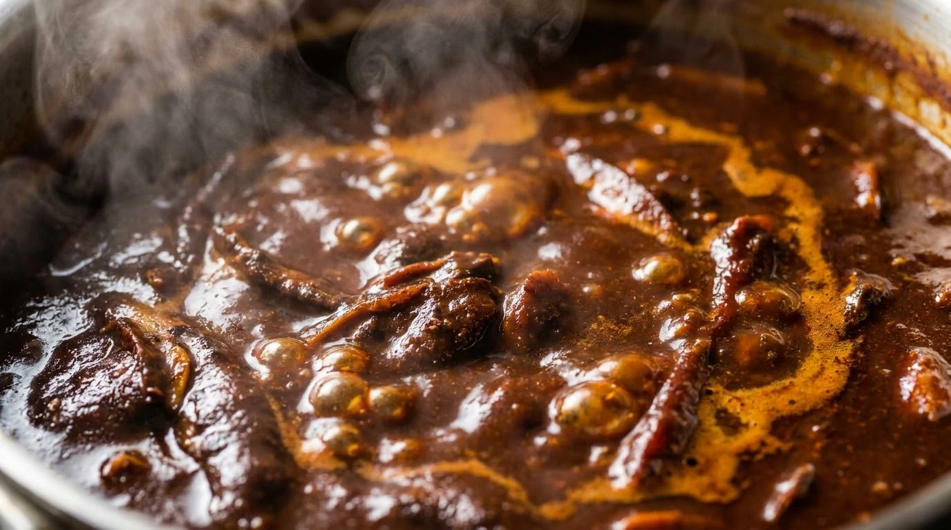 Receta de Cigalas con Pulpa de Cacao y Mole Especiado - Fusión y Cocción Lenta del Mole Especiado
