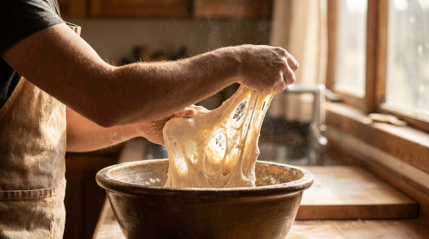 Receta de Hogaza Rústica con Masa Madre de Alta Hidratación - Inoculación de Masa Madre Activa y Bassinage