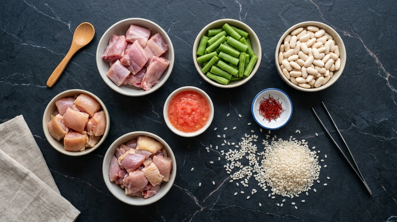 Receta de Paella Valenciana Tradicional a la Leña con Arroz D.O.P. y Socarrat Canónico - Extracción y Reducción del Caldo Madre a Cota de Remaches
