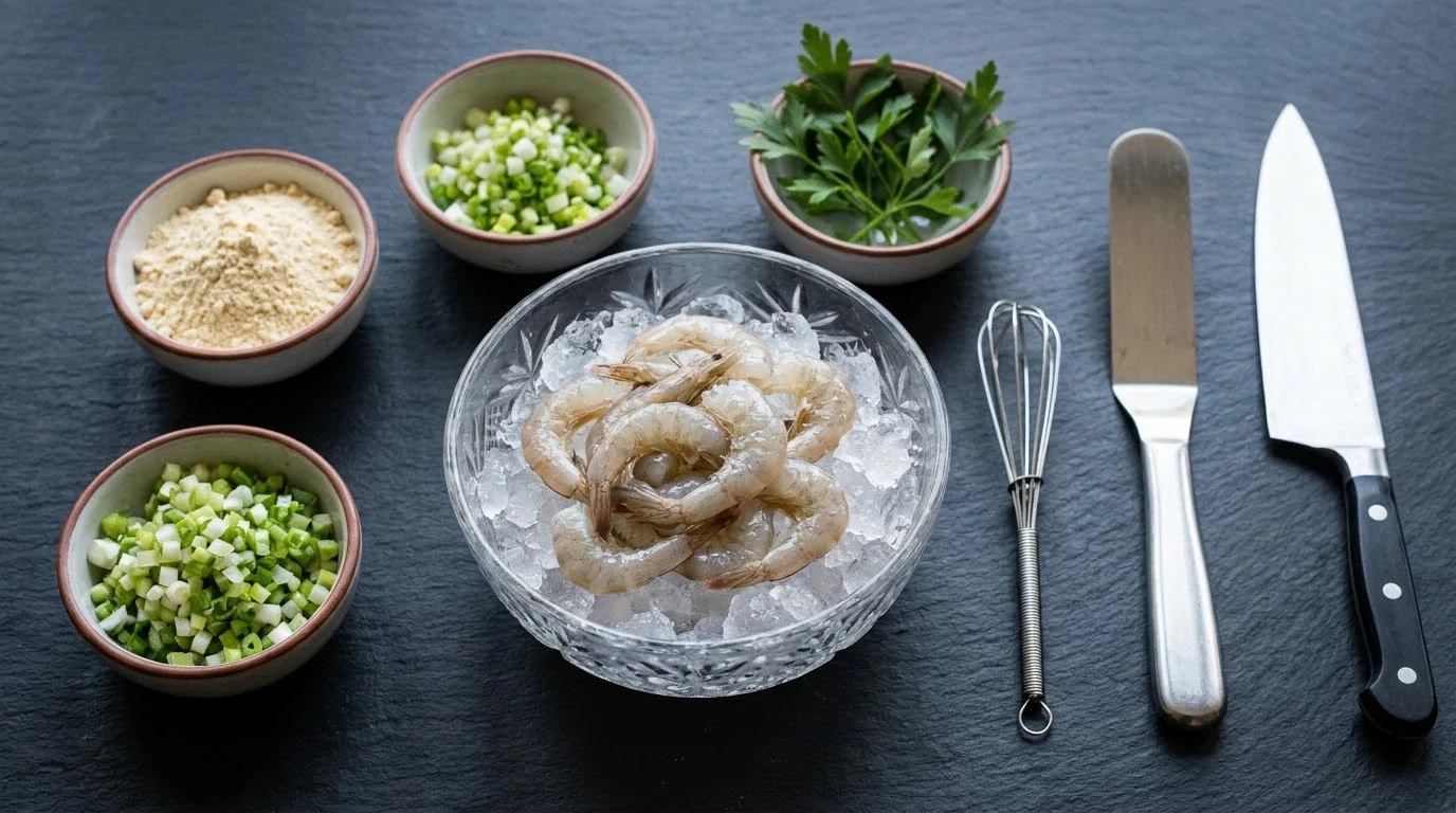 Receta de Tortillitas de Camarones: Reinvención de Ángel León y el Encaje Marino Sublime - Mise en Place y Preparación de Aromáticos