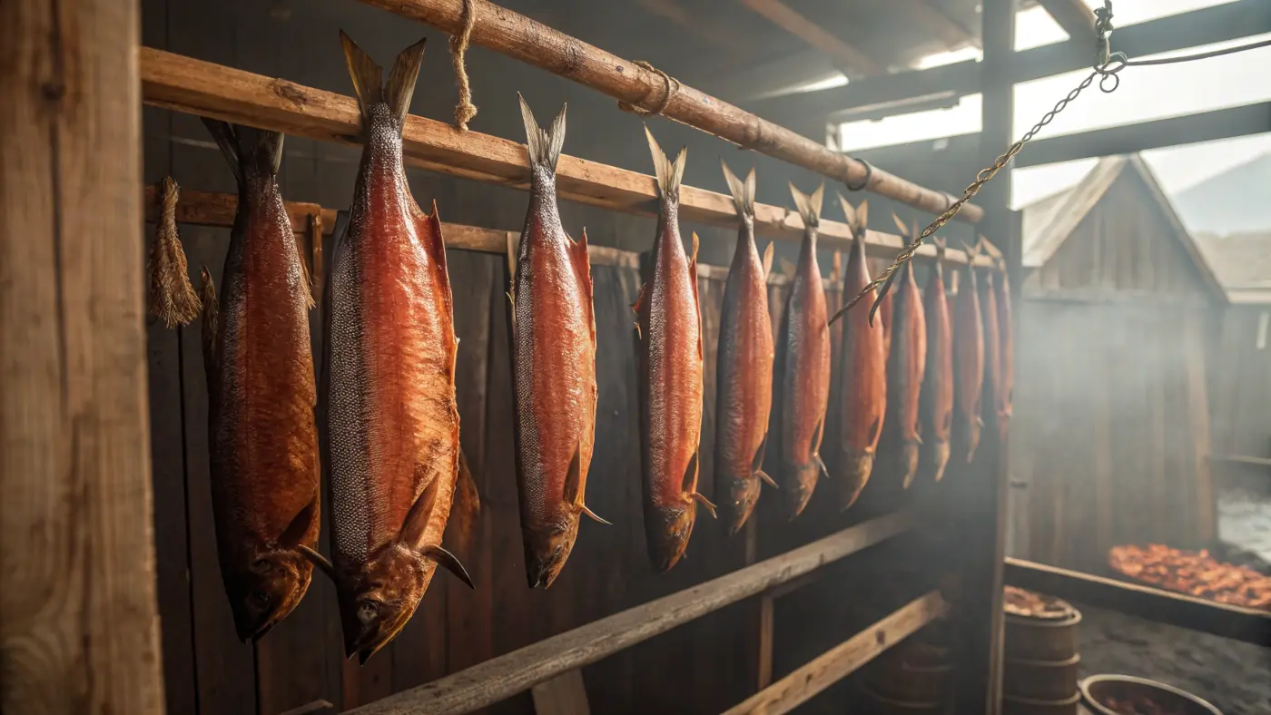 El pescado ahumado y seco