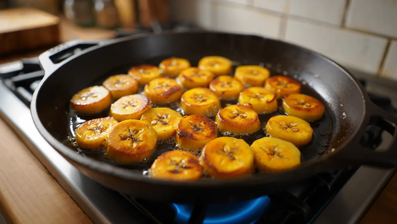 Plátano macho para el arroz cubano