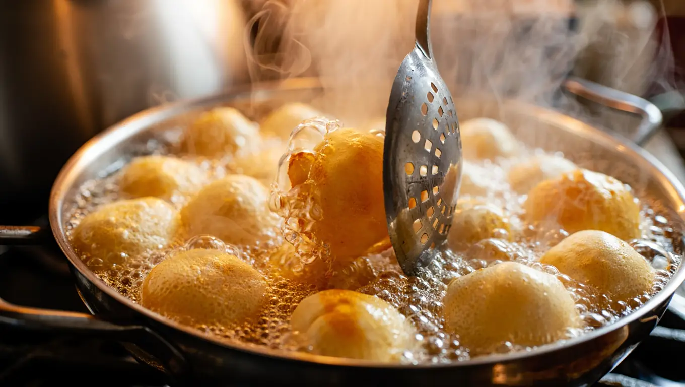 Freír los buñuelos de viento