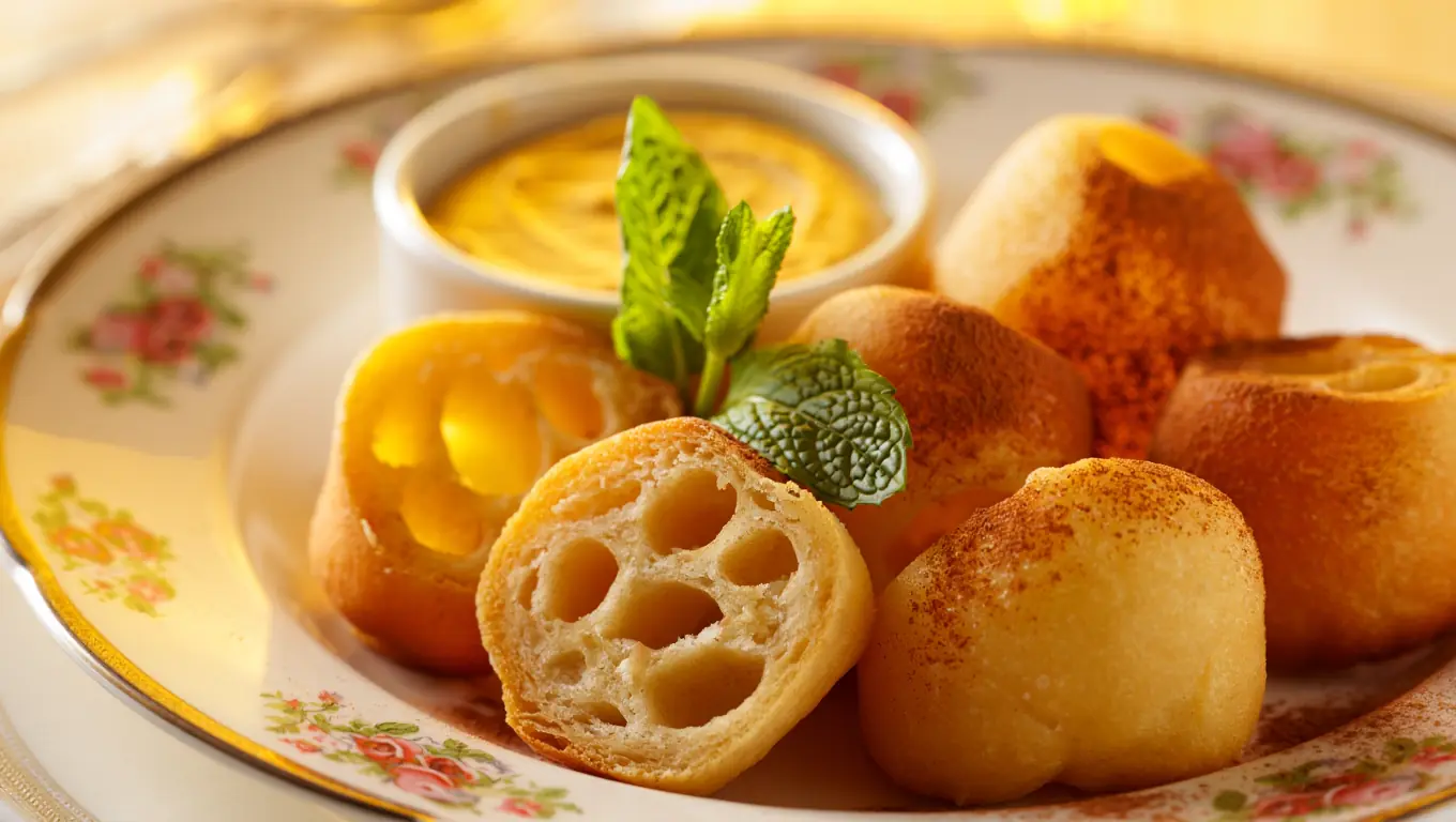 Presentación de los buñuelos de viento