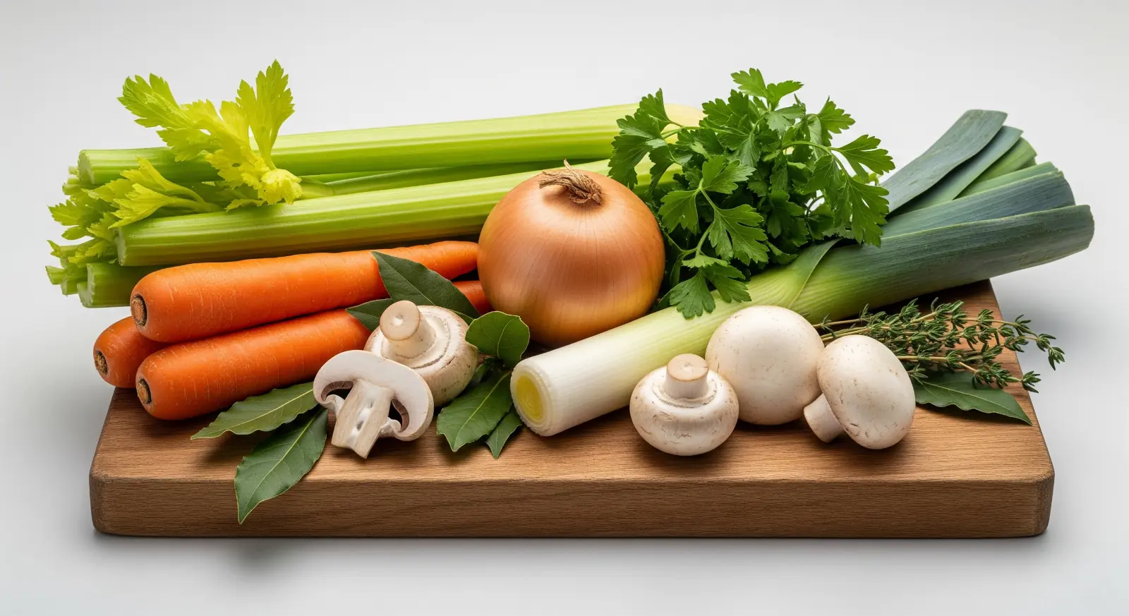 Verduras frescas para el caldo de verduras