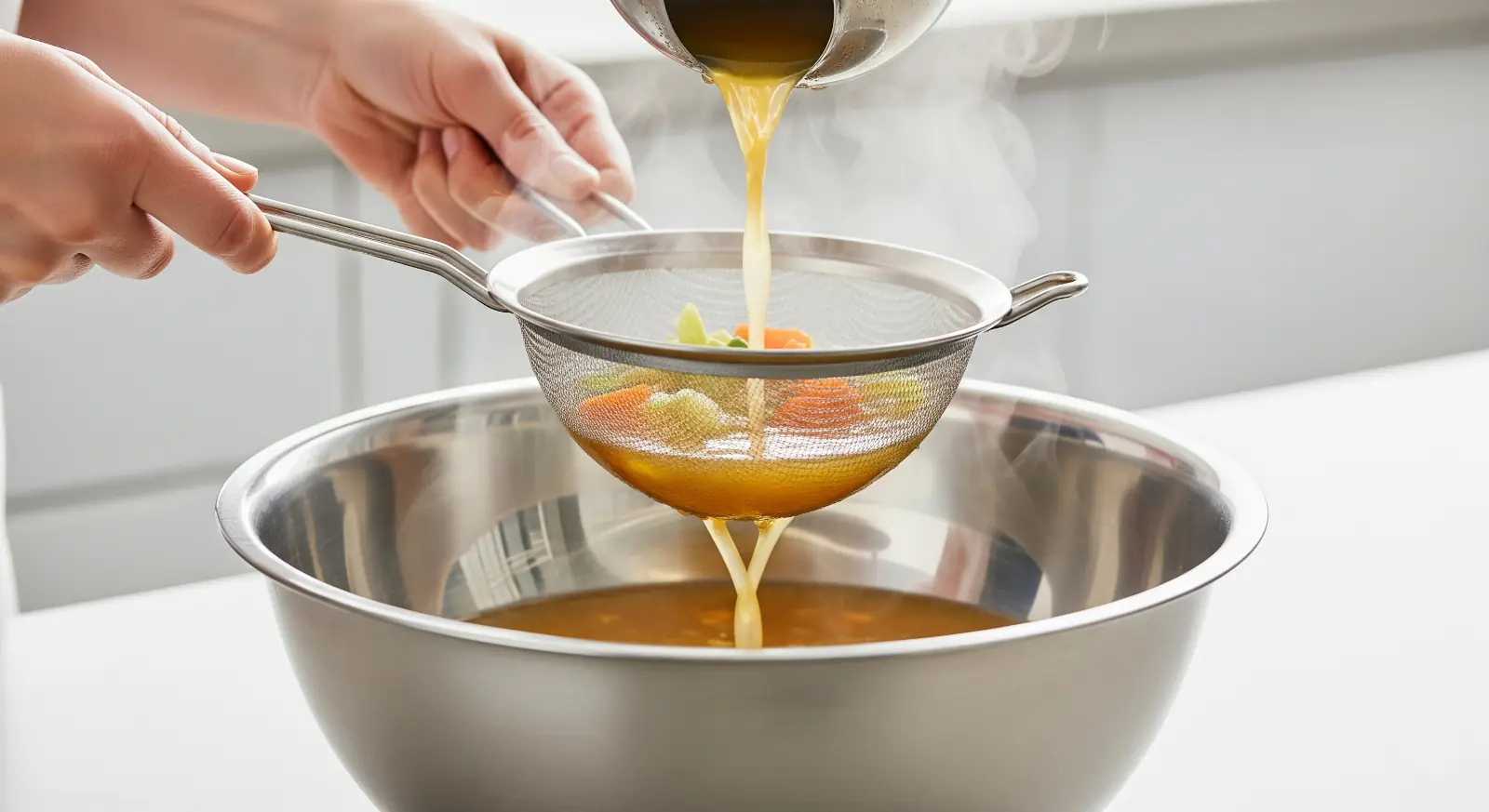 Colar el caldo de verduras casero