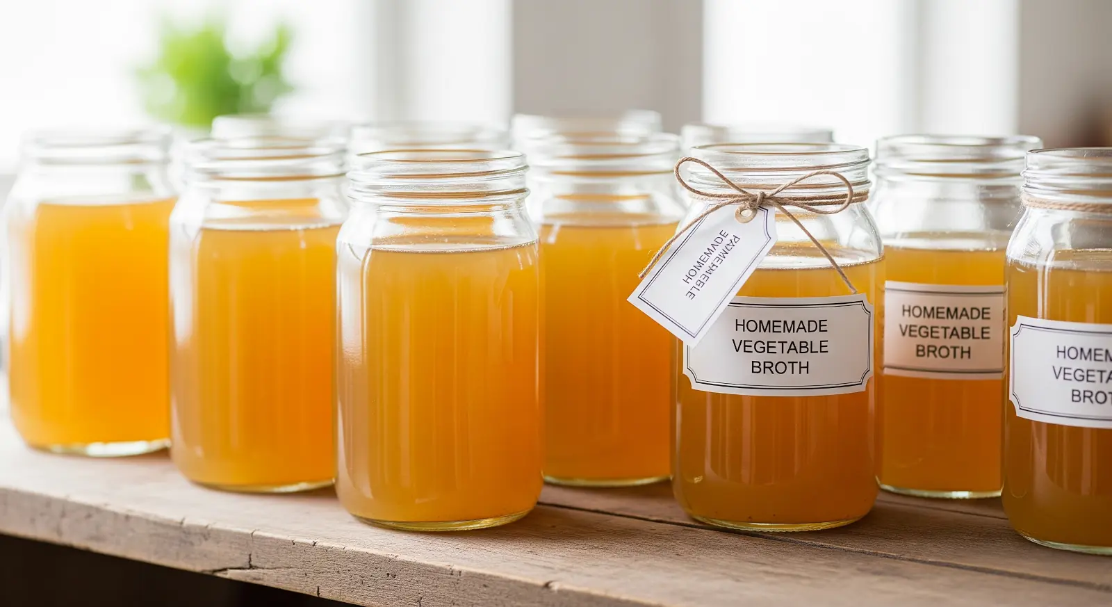 Conservación del caldo de verduras caser