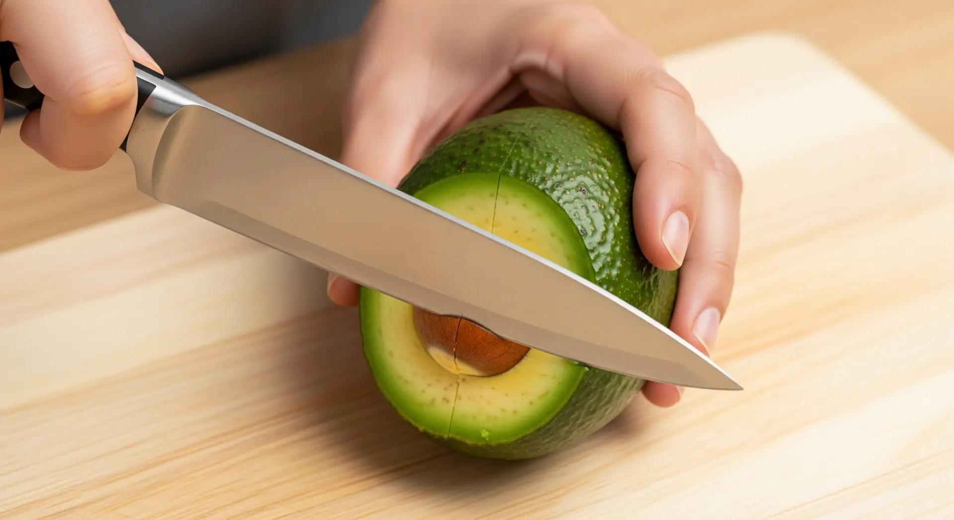 Presentación Editorial — Cómo cortar un aguacate de forma segura y perfecta