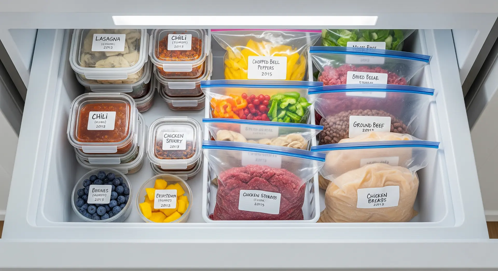 Congelador bien organizado