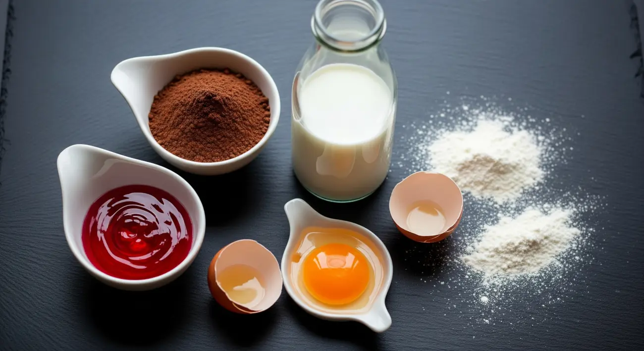 Ingredientes de la tarta Red Velvet