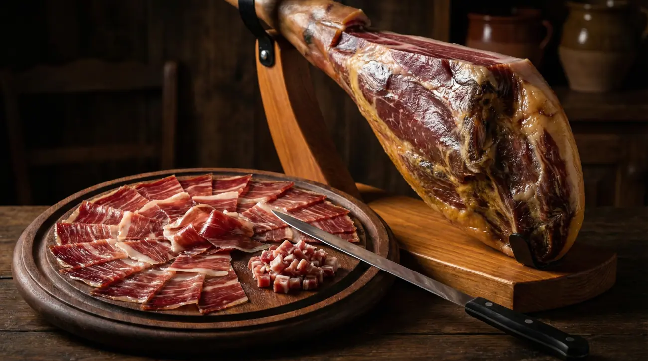 Jamón ibérico para las croquetas