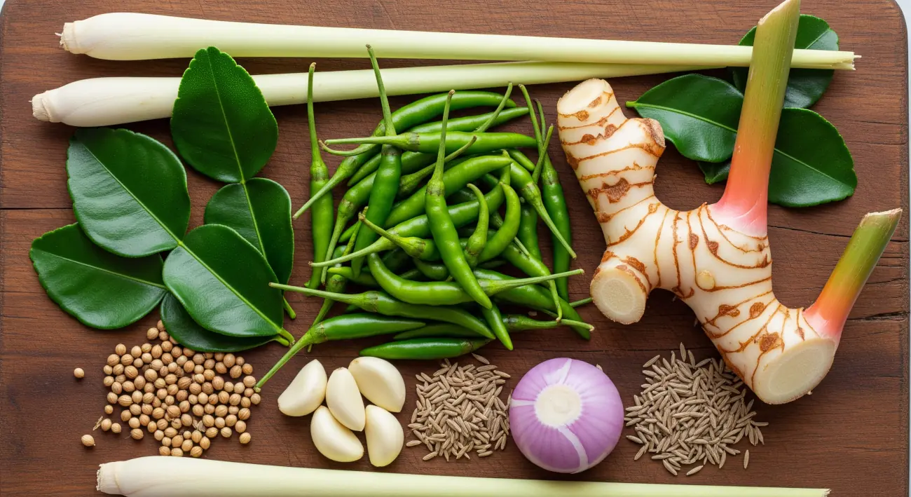 Ingredientes del Curry Verde Tailandés