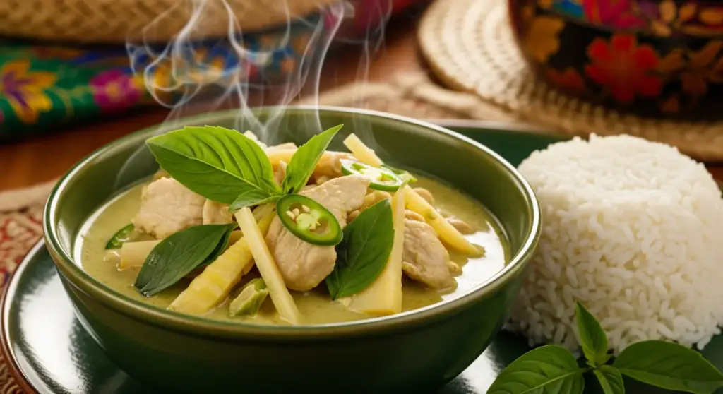 El Corazón de Tailandia en Tu Cocina: Receta Auténtica de Curry Verde con Pollo y Leche de Coco