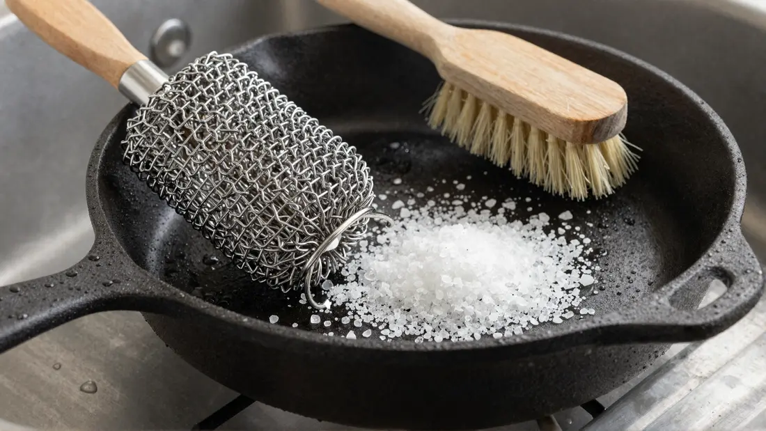 Sartén de hierro fundido: Limpieza diaria