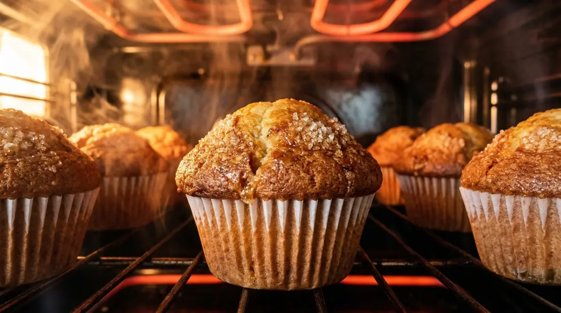 Receta de Magdalenas con Nata: Horneado