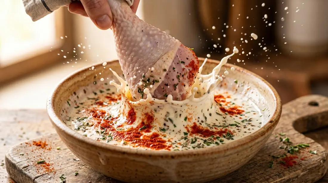 Pollo frito estilo Popeyyes: El marinado