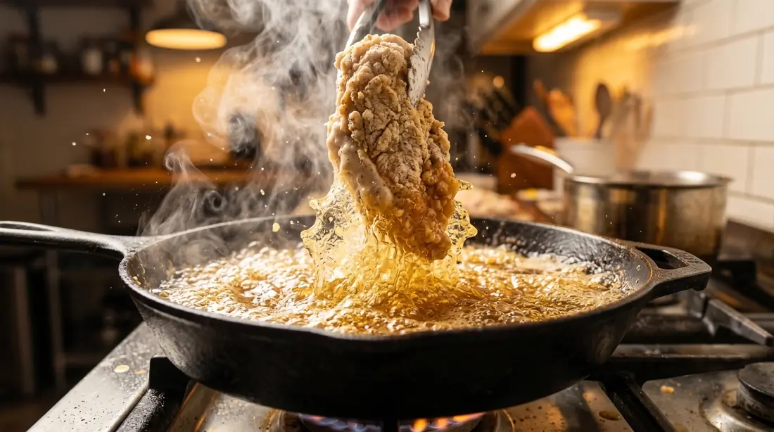 Pollo frito estilo Popeyyes: La fritura